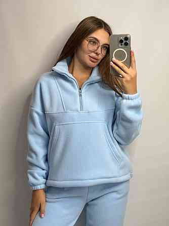 Брендовый теплый спортивный костюм женский Голубой XL-2XL Харьков
