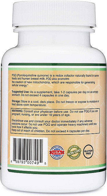 PQQ (пирролохинолинхинон) Double Wood PQQ 20 mg (Pyrroloquinoline Quinone), 60 capsules Луцк - изображение 2