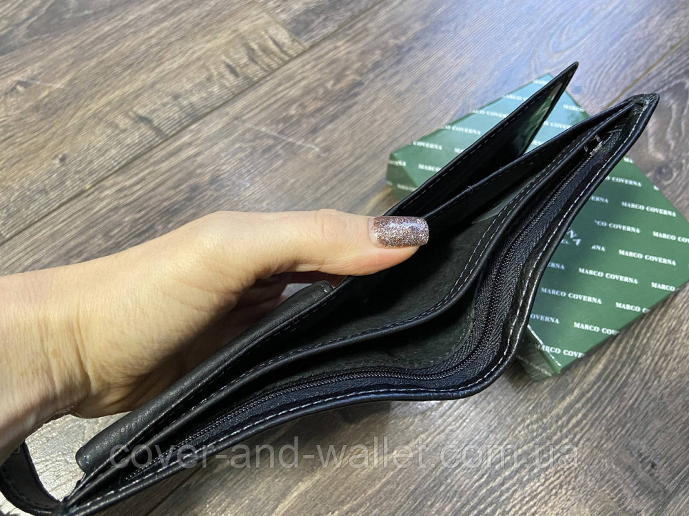 Классический кожаный мужской кошелек на кнопке Marco Coverna 22-208 Киев - изображение 6