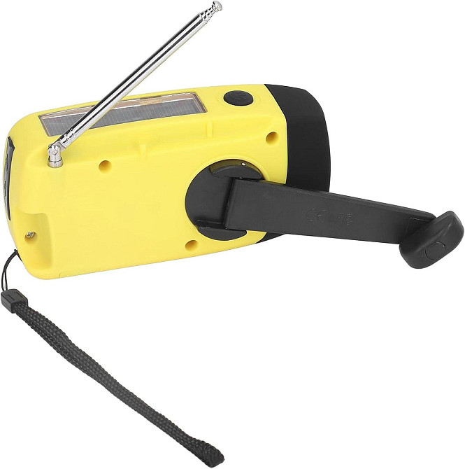 Радіо на сонячній батареї з ручним підзаряджанням та LED-ліхтариком, FM AM для кемпінгу, дому, аварійних ситуацій Київ - фото 4