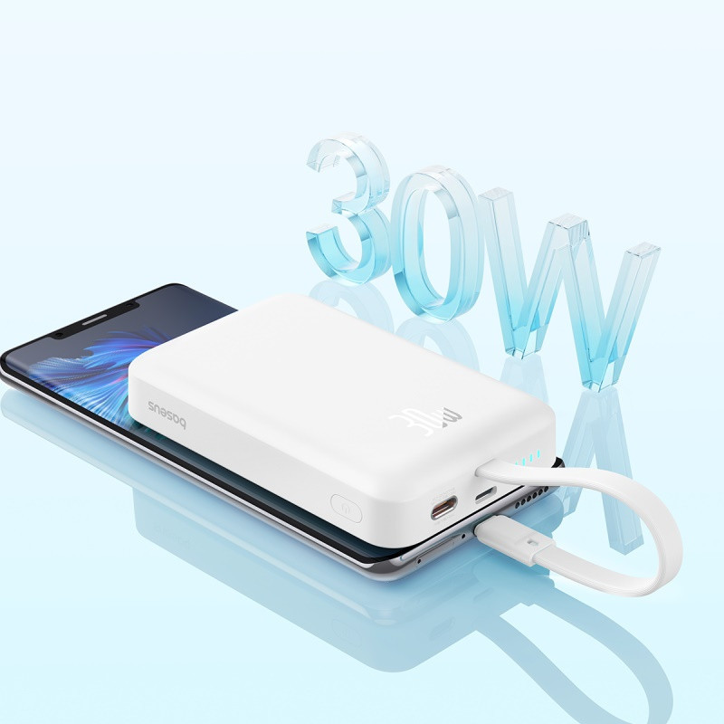 Зовнішній акумулятор Baseus Magnetic Mini Wireless Fast Charge Power Bank Type-C Edition  10000mAh 30W Stellar White Київ - фото 9