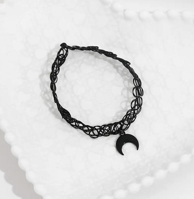 Чокер с черной луной — готическое колье на шею, аксессуар на шею. Киев - изображение 3