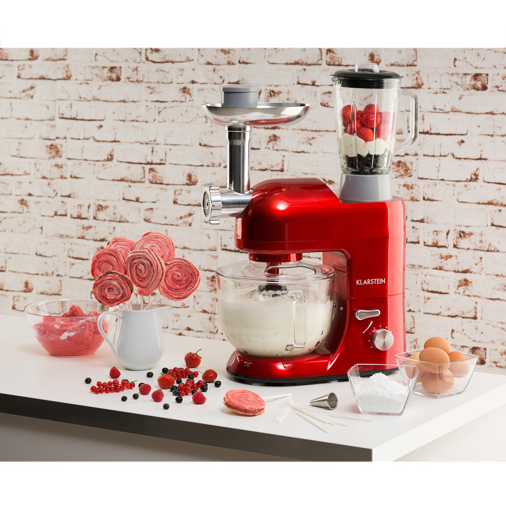 Кухонний комбайн Lucia Rossa 2G, блендер, м'ясорубка, 1300 Вт, без бісфенолу-А, червоний (Німеччина, читати Рівне - фото 2