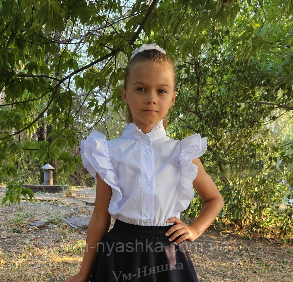 Красивая школьная блузка с коротким рукавом 122 Кривой Рог - изображение 1