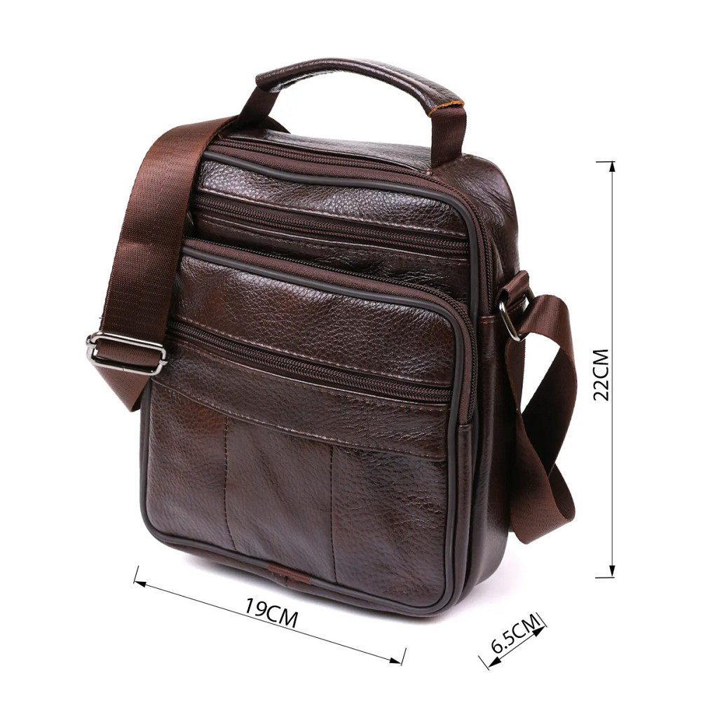 Чоловіча сумка з натуральної шкіри Vintage 20473 Коричневий Київ - фото 3