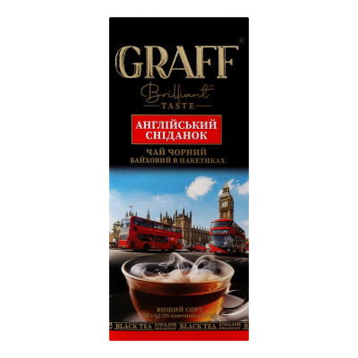 Чай Graff English Breakfast 25х2 г (4820279610115) Винница - изображение 1