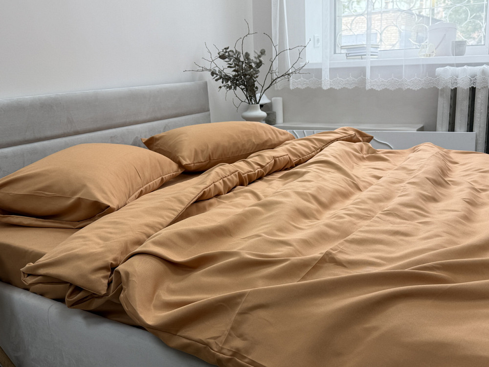 Ecotton Комплект постільної білизни Ecotton полуторний 150х215 см однотонний помаранчевий Orang Киев - изображение 6