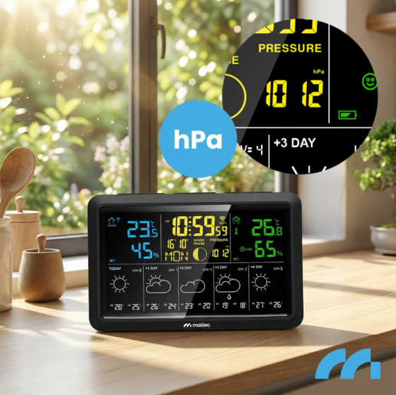 Метеостанція бездротова з Wi-Fi: термометр, барометр, додаток, датчик Maltec (Польща) Київ