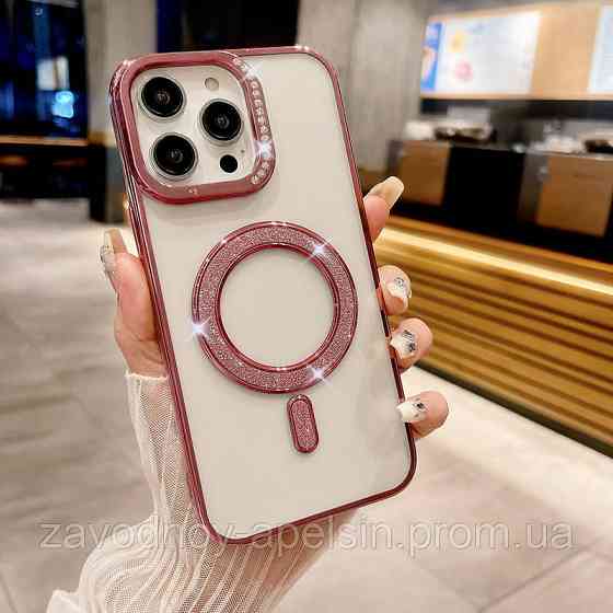 Iphone 15 Чехол магнит Стразы Diamond (розовый) Одесса