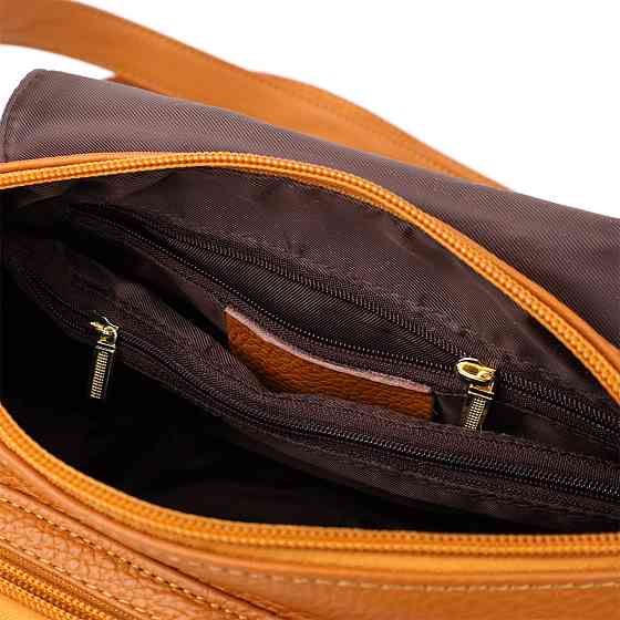 Містка повсякденна сумка з натуральної шкіри для жінок Vintage 22968 Рудий Київ