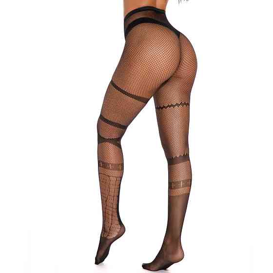 Колготки в сетку геометрические женские one size черный Киев