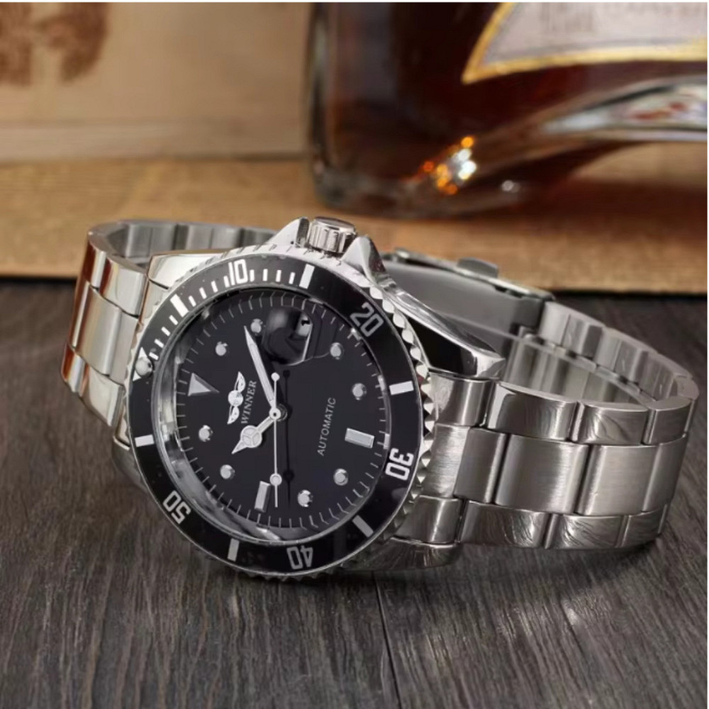 Годинник чоловічий механічний Winner Basel Hexagon Steel (2 ремінці) Вінниця - фото 5