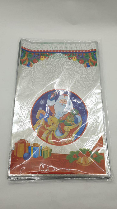 Упаковка новогодняя для конфет и подарков (25*40) №25 Новый Дед Мороз в санях (100 шт) Харьков - изображение 2