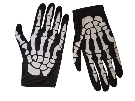 Перчатки на Хэллоуин one size черно-белый Киев