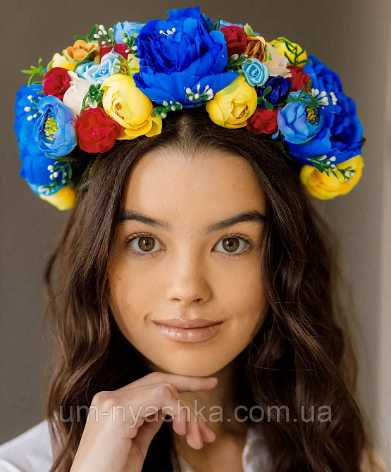 Ободок обруч з квітами "Піони великий україночка" Кривий Ріг - фото 2