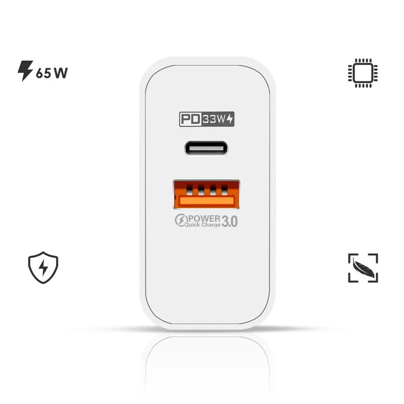 Зарядка швидка 65Вт USB Type-C PD QC AC Prof F002 Киев - изображение 4
