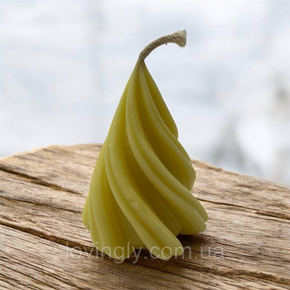 Святкова свічка з натурального воску у формі ялинки 8 см Ірпінь - фото 4