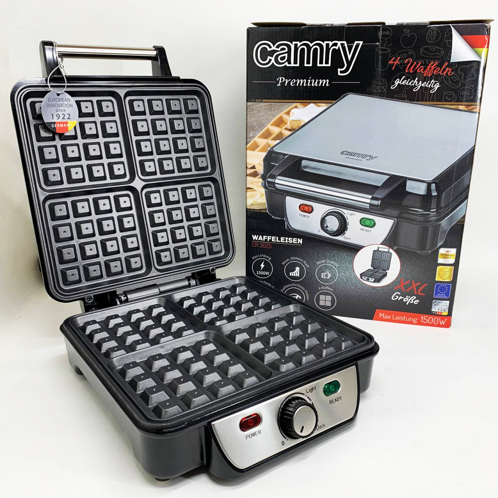 Вафельниця електрична Camry CR 3025 1500Вт для бельгійських віденських вафель з терморегулятором 4 форми UP-53 Львів - фото 7