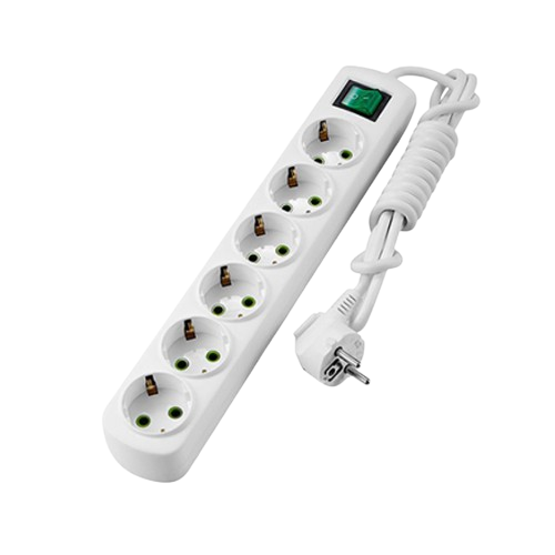 Подовжувач із заземленням 6 розеток 2м з вимикачем Letitia Лезард Житомир