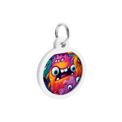 Адресник для тварин WAUDOG Smart ID з QR паспортом "Зубасті монстри", коло 25 мм (225-4048) Вінниця - фото 4