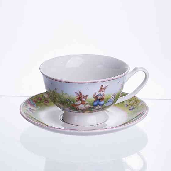 Чашка порцелянова для чаю Rabbit Family 200 мл з блюдцем HP-7323-9 Коломия