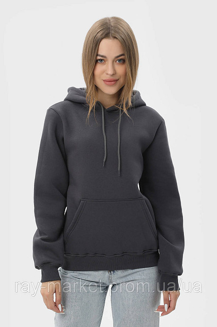 Худі жіноче базове утеплене RAY BASIC темно-сіре (U0401W-Dark Grey) S Київ - фото 1