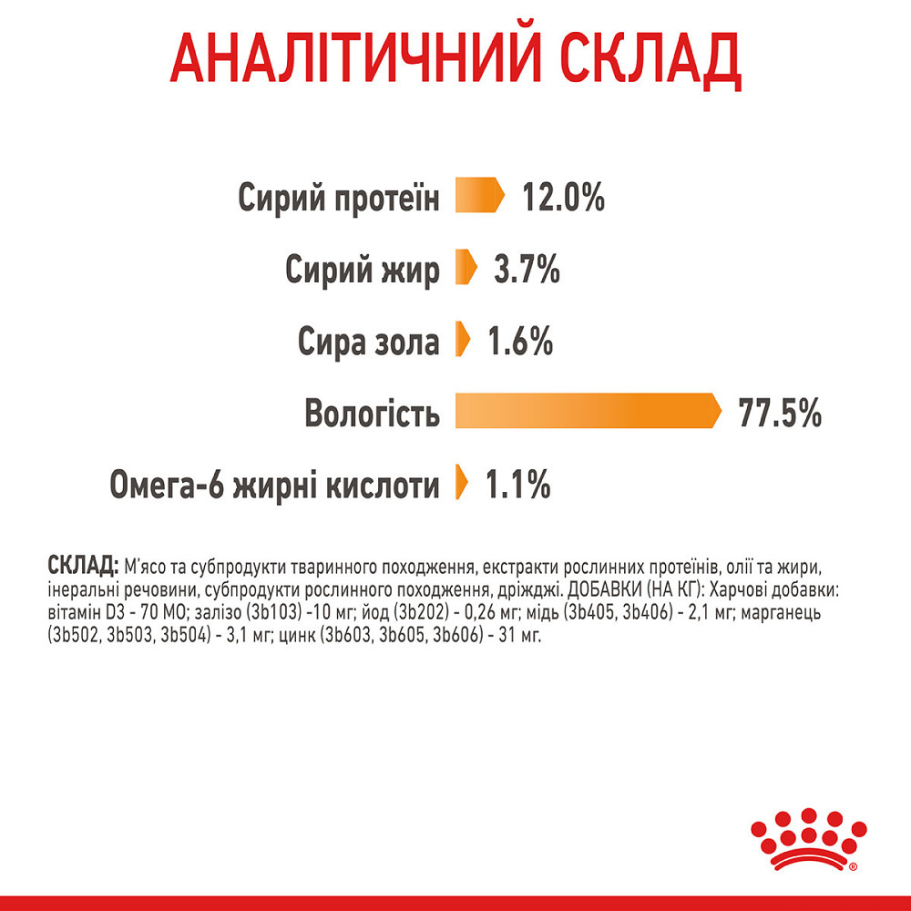Вологий корм для дорослих котів ROYAL CANIN HAIR&SKIN CARE IN GRAVY 0.085 кг Київ - фото 8
