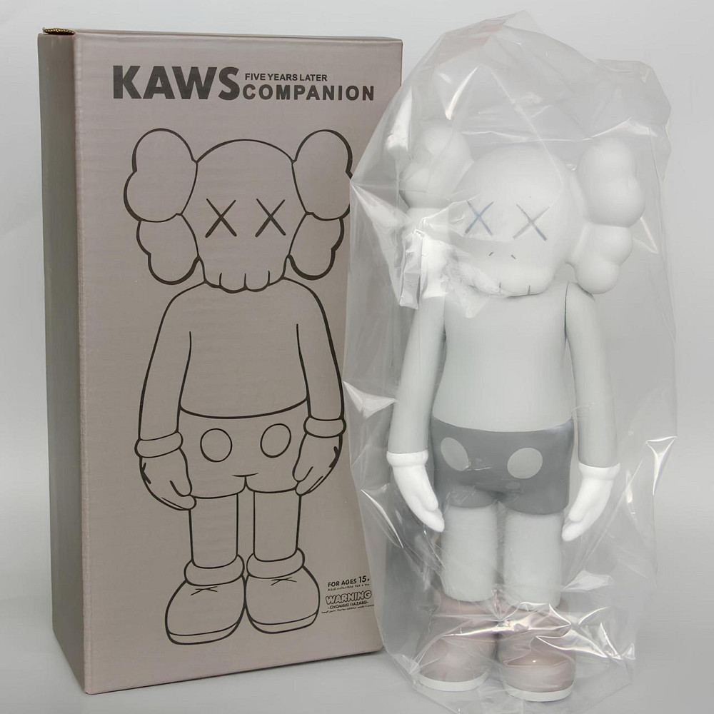 Статуэтка KAWS Companion серого цвета 18 см — дизайнерская фигурка для интерьера, коллекционная игрушка в стиле арт-той Киев - изображение 6
