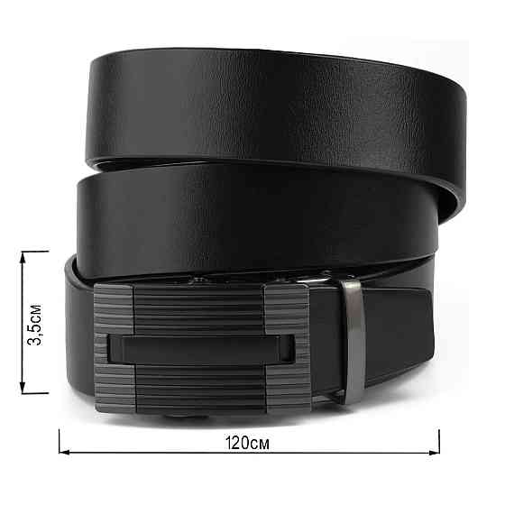 Ремінь чоловічий з лінійною пряжкою Vintage 20290 Чорний Київ