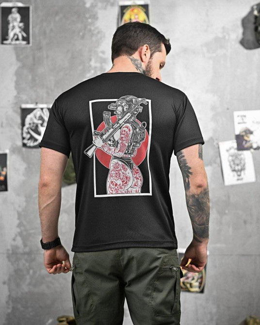 Тактична вологовідвідна футболка NECRON дівчина чорна ДЛ6380 Одесса - изображение 1