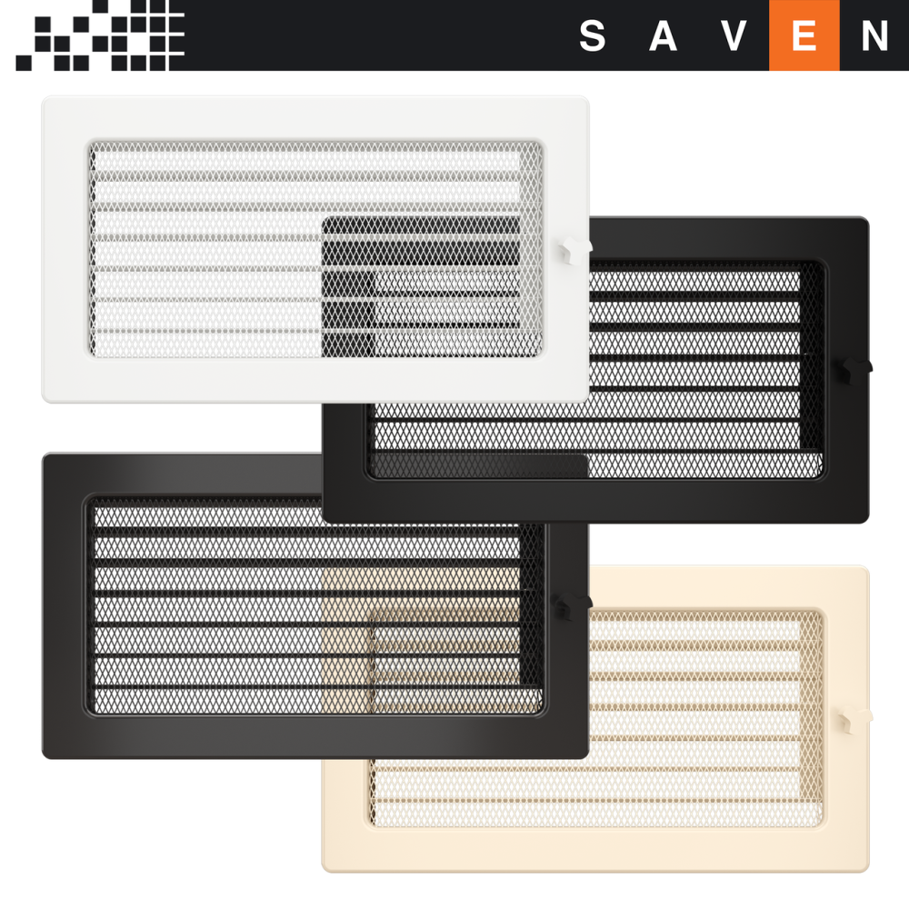 Вентиляційна решітка для каміна SAVEN 17х30 кремова з жалюзі Львів - фото 6