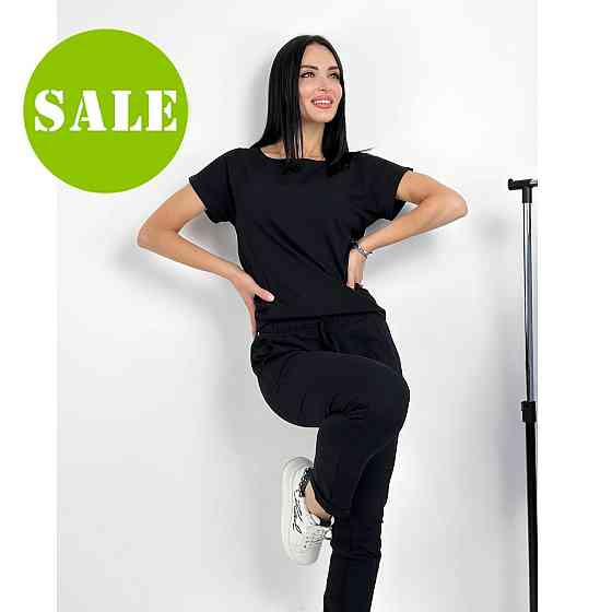 Літній прогулянковий костюм трикотажний "Saimon" оптом | Батал | Розпродаж моделі Київ