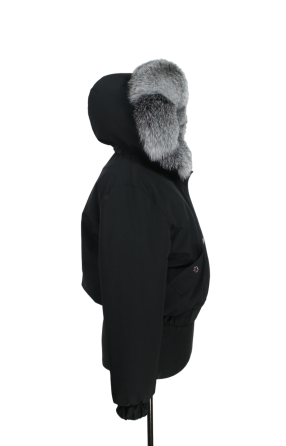 Бомбер женский с мехом блюфрост 48 Черный Харьков