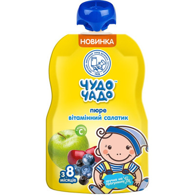 Дитяче пюре Чудо-Чадо Вітамінний салатик з вітаміном С, 90 г (4820016253896) Вінниця - фото 1