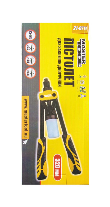 MASTERTOOL Пістолет для заклепок MASTERTOOL ПРОФІ дворучний 320 мм CrMo Ø 3.2/4.0/4.8 мм 21-071 Коломия - фото 4