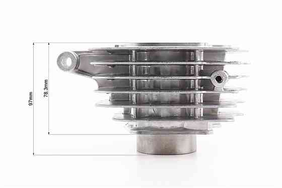 Циліндр к-кт (цпг) 125cc-54мм (палець 14мм, висота циліндра 78,3мм, висота поршня 37мм), з вухом, (див. фото розмірів) Київ