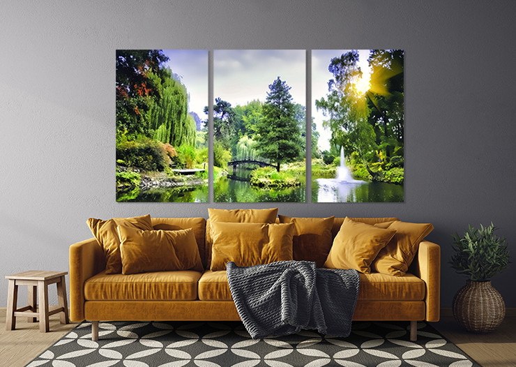 Модульная картина в гостиную / спальню  Парк     ART-286_3A 100х150 см Киев - изображение 3