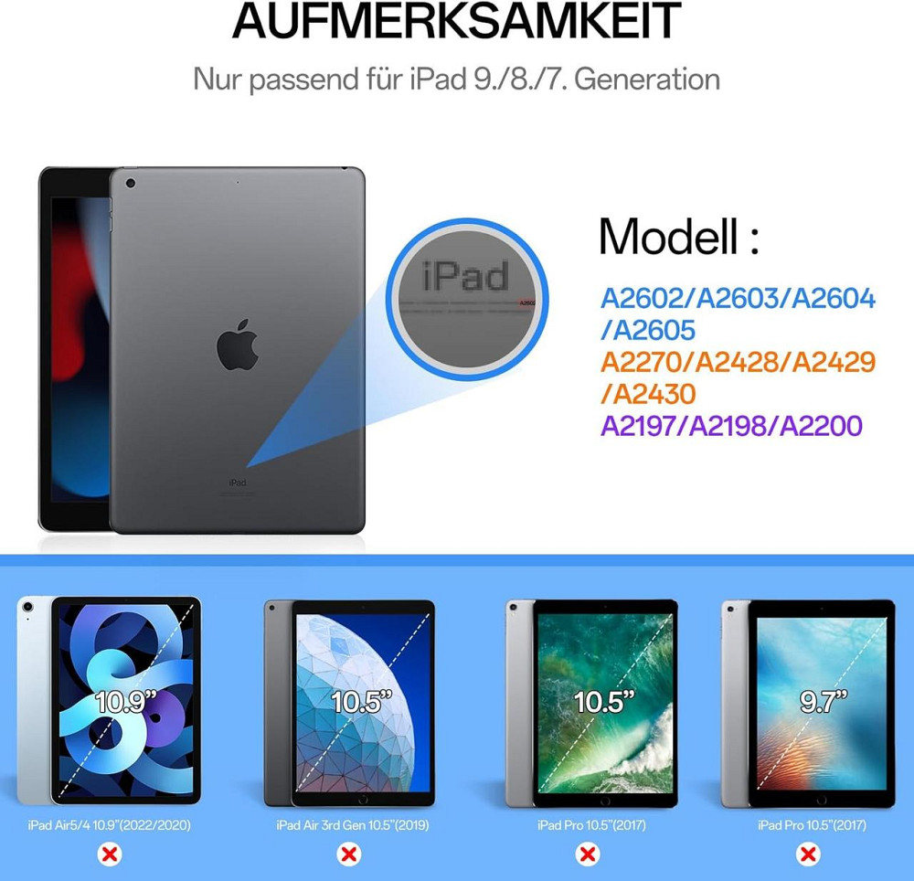 Защитный чехол с Bluetooth клавиатурой для iPad 9th/8th/7th Generation 10.2 Inch 2021/2020/2019 Днепр - изображение 4