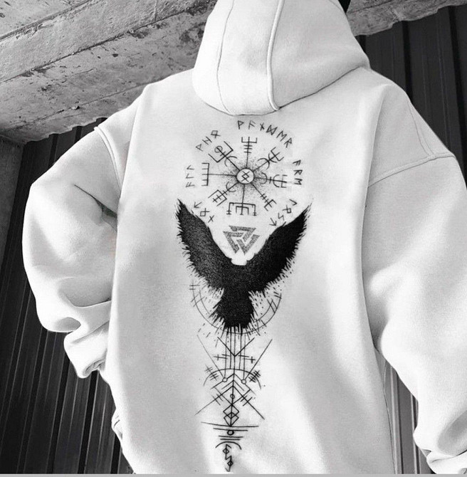 Худи, белая толстовка мужская, свитшот 2702804684 размер 52 Днепр - изображение 1