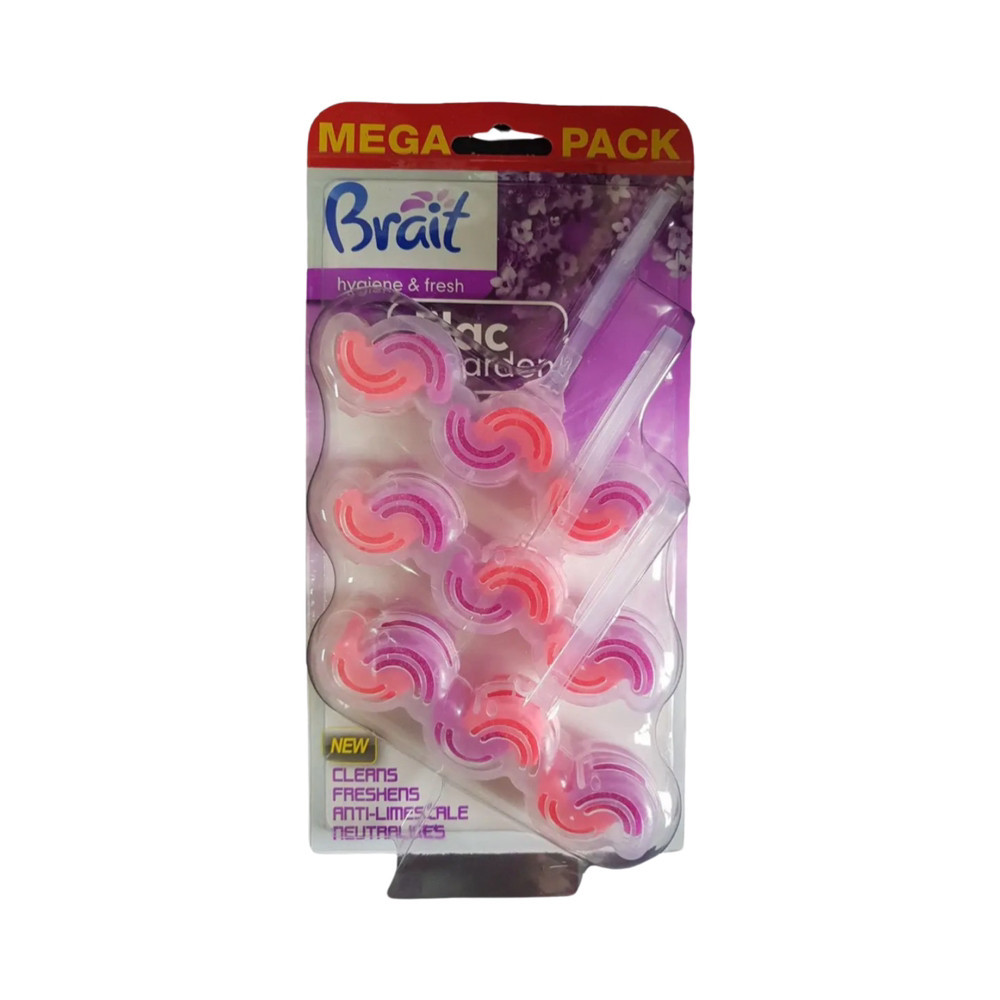 Подвесной туалетный блок для унитаза с ароматом сирени Brait Lilac Garden Megapack 3штx45г Виноградов - изображение 1