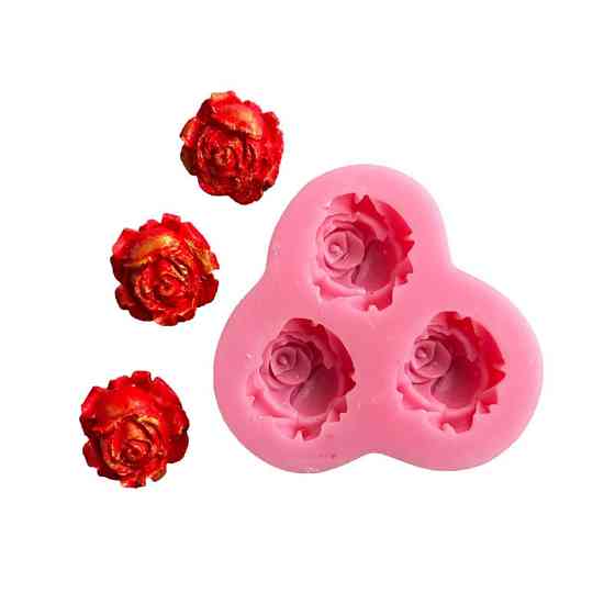 Молд силиконовый Розы 65 на 55 мм розовый Киев