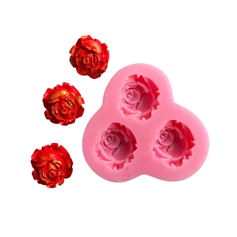 Молд силиконовый Розы 65 на 55 мм розовый Киев - изображение 1