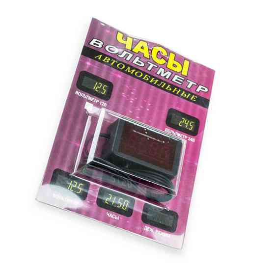 Вольтметр-часы с дисплеем и проводом 24В МАРС Мукачево