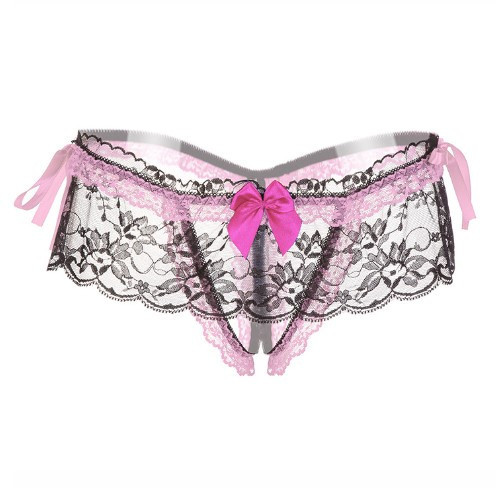 Стрінги з розрізом рожеві - розмір універсальний (на резинці),15% нейлон, 85% поліестер Київ - фото 1