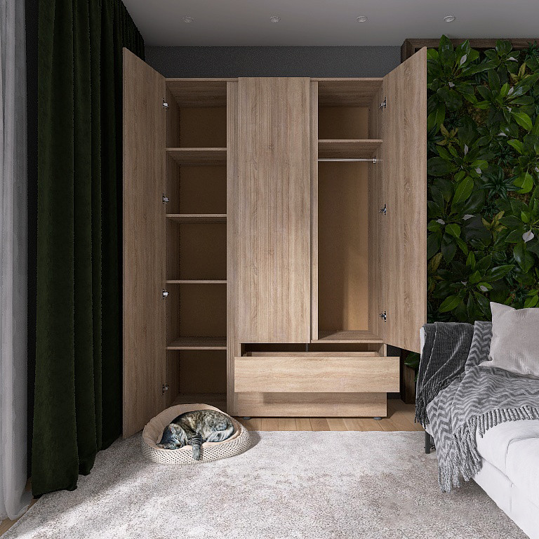 Шкаф трехдверный Эверест ШЛ-3 Лайт Дуб сонома (DTM-4677) Днепр - изображение 6