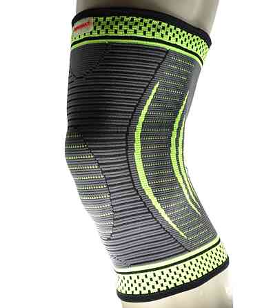 Компресійний наколінник MadMax MFA-284 3D Compressive knee support Dark grey/Neon green (1шт.) L Луцк