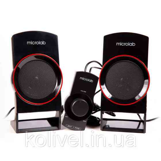 Акустична система 2.1 Microlab M-111, чорна з червоним (M-111) Киев