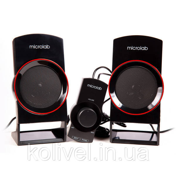 Акустична система 2.1 Microlab M-111, чорна з червоним (M-111) Киев - изображение 3