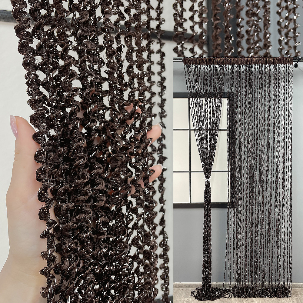 Шторы-нити спираль с люрексом Венге 300х300см 1 шт (61-070) Киев - изображение 1