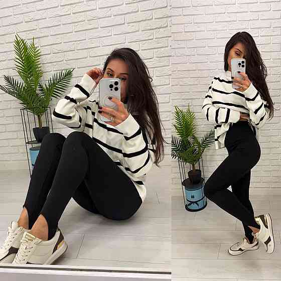 Жіночі теплі базові лосини зі штрипками дайвінг на флісі 46/48 Одеса